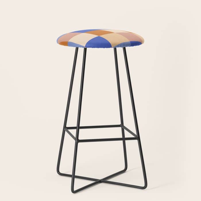 Bold Retro Checks Pattern - Large Xxix Stool