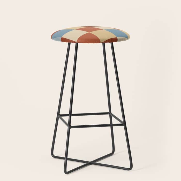 Bold Retro Checks Pattern - Large Xx Stool