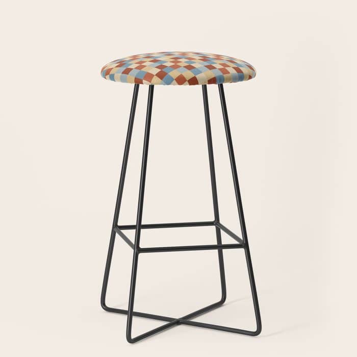 Bold Retro Checks Pattern - Small Xx Stool