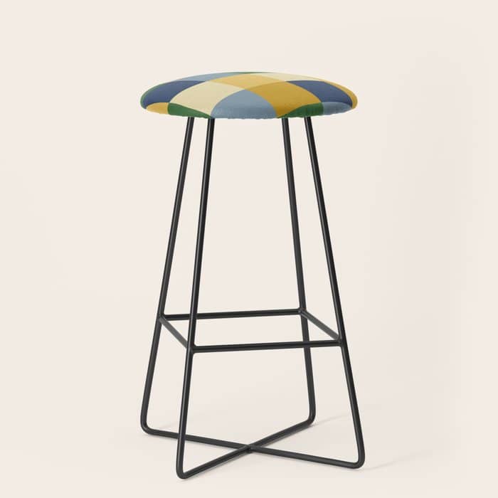 Bold Colorful Checks Pattern - Large Xxiii Stool