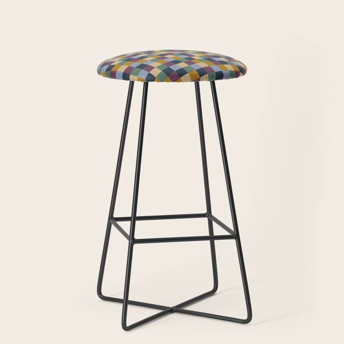 Bold Retro Checks Pattern - Small Xiv Stool