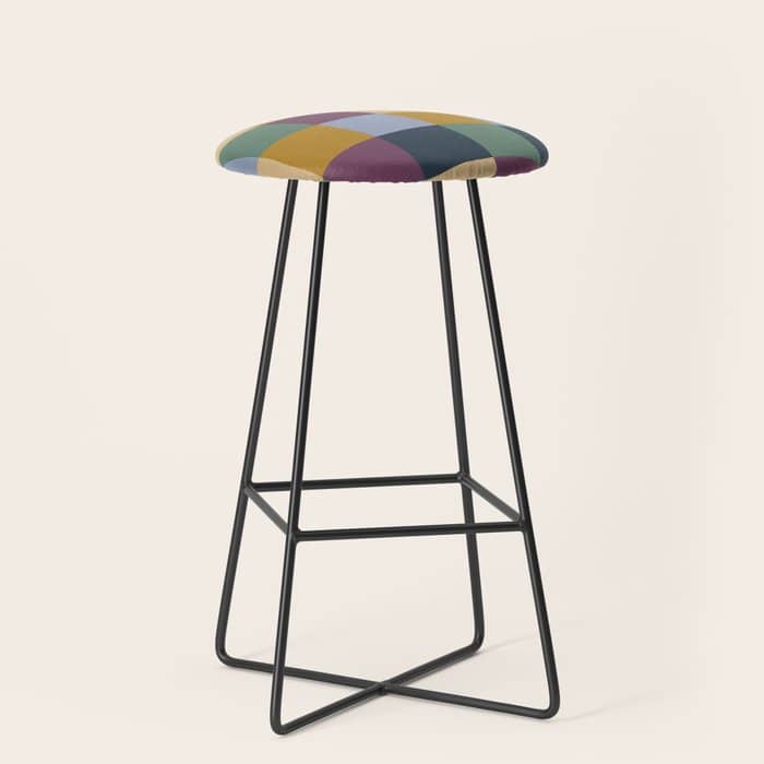 Bold Retro Checks Pattern - Large Xiv Stool