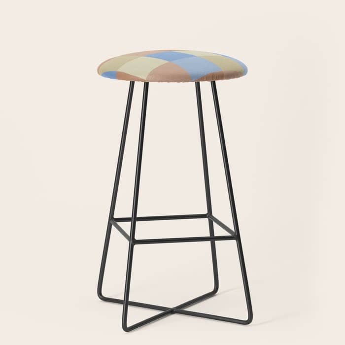 Bold Muted Checks Pattern - Large Vii Stool