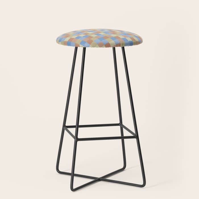 Bold Muted Checks Pattern - Small Vii Stool