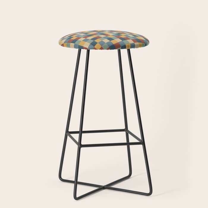 Bold Colorful Checks Pattern - Small Ix Stool