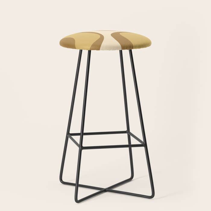 Retro Groove Minimalist Mid Century Modern Abstract In Ochre Dijon Tones Stool