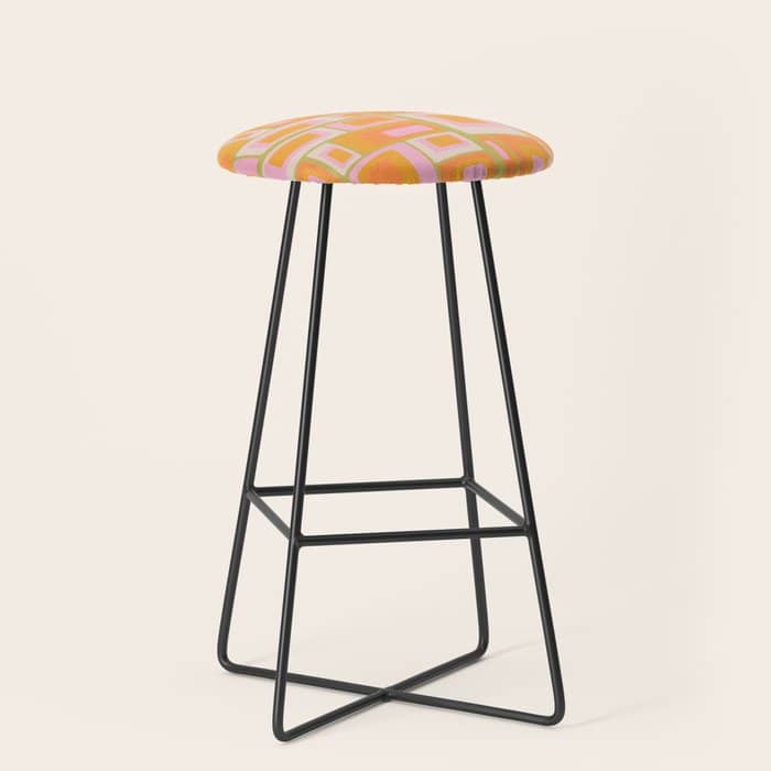 Midcentury Mod Squares 70s Tv Set Palette Stool
