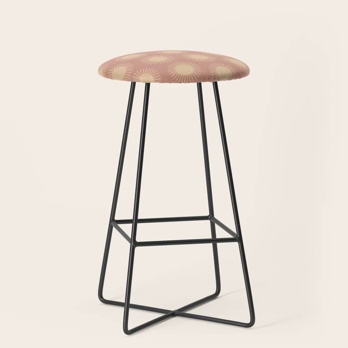 Boho Summer Sun Pattern Xv Neutral Pastel Pink Stool