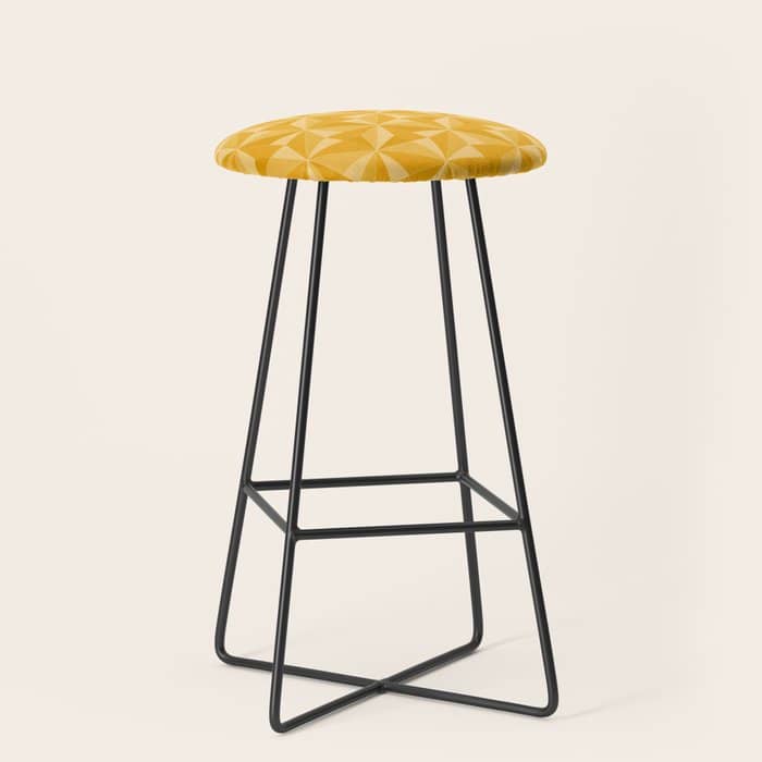 Kaleidoscope Tile Pattern Xi Golden Yellow Tones Stool