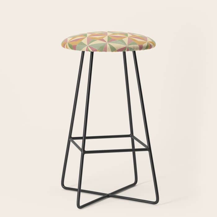 Kaleidoscope Tile Pattern Xiii Neutral Earthy Pastel Stool
