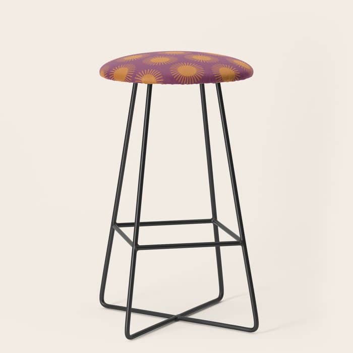 Boho Summer Sun Pattern Vi Purple And Orange Stool