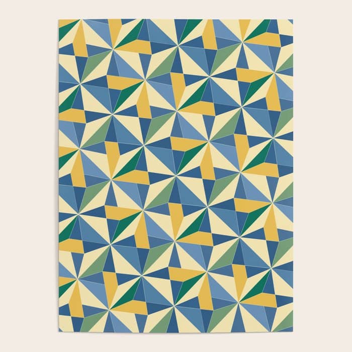 Kaleidoscope Tile Pattern Xv Bold Colorful Summer Poster