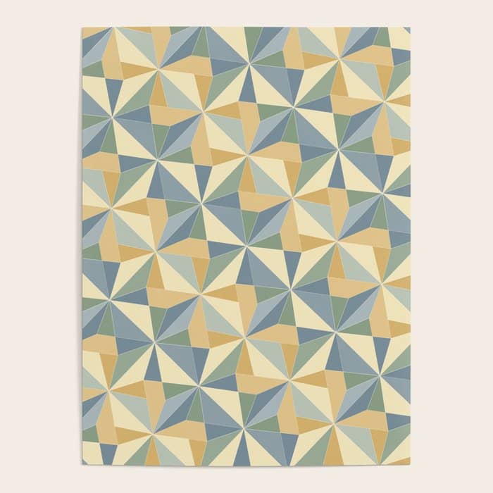 Kaleidoscope Tile Pattern Xiv Neutral Earthy Pastel Poster