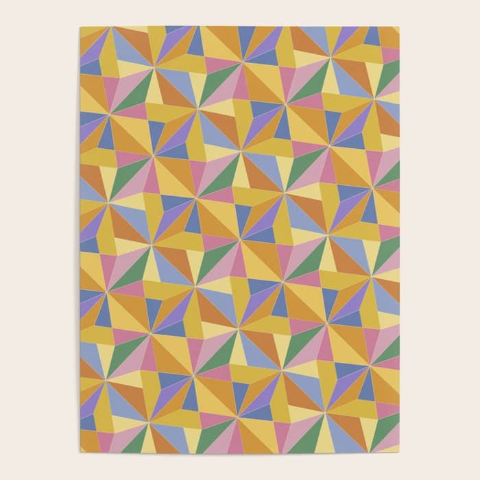 Kaleidoscope Tile Pattern Ix Bright Colorful Summer Poster