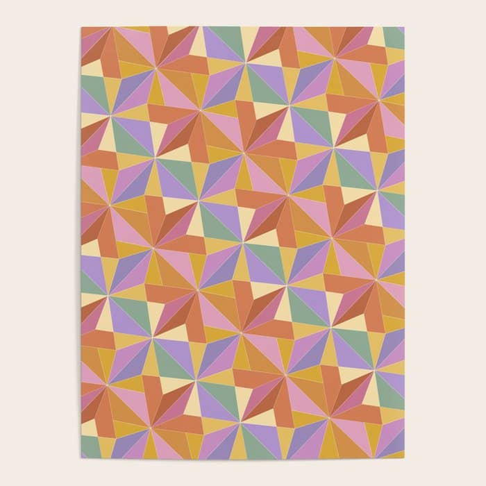 Kaleidoscope Tile Pattern Vi Colorful Summer Poster