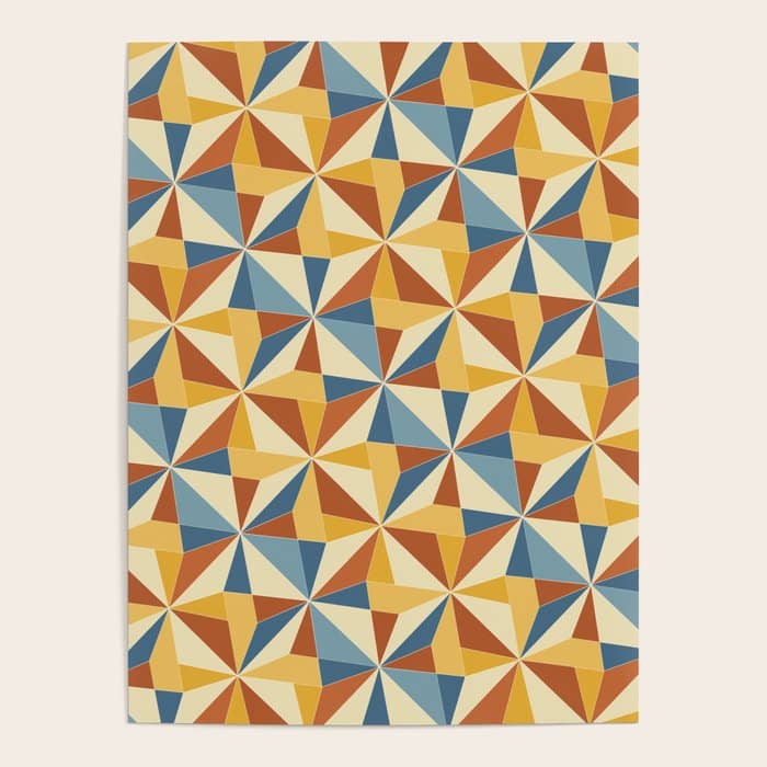 Kaleidoscope Tile Pattern Iv Bright Vibrant Summer Poster