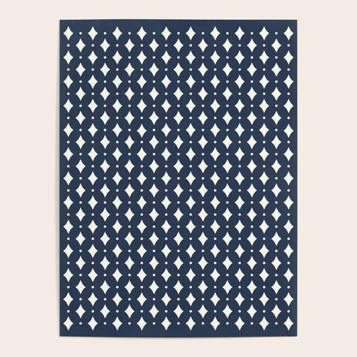Vintage Stars Viii Dark Navy Blue Poster