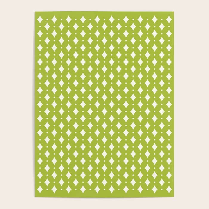 Vintage Stars Xviii Chartreuse Green Poster