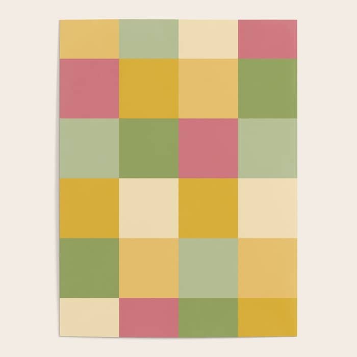 Bold Vintage Checks Pattern - Large Xix Poster