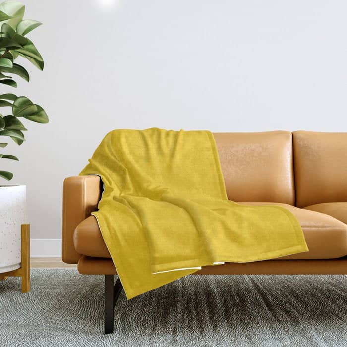 Dandelion Yellow Solid Color Throw Blanket