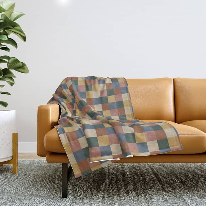 Bold Retro Checks Pattern - Small Xi Throw Blanket