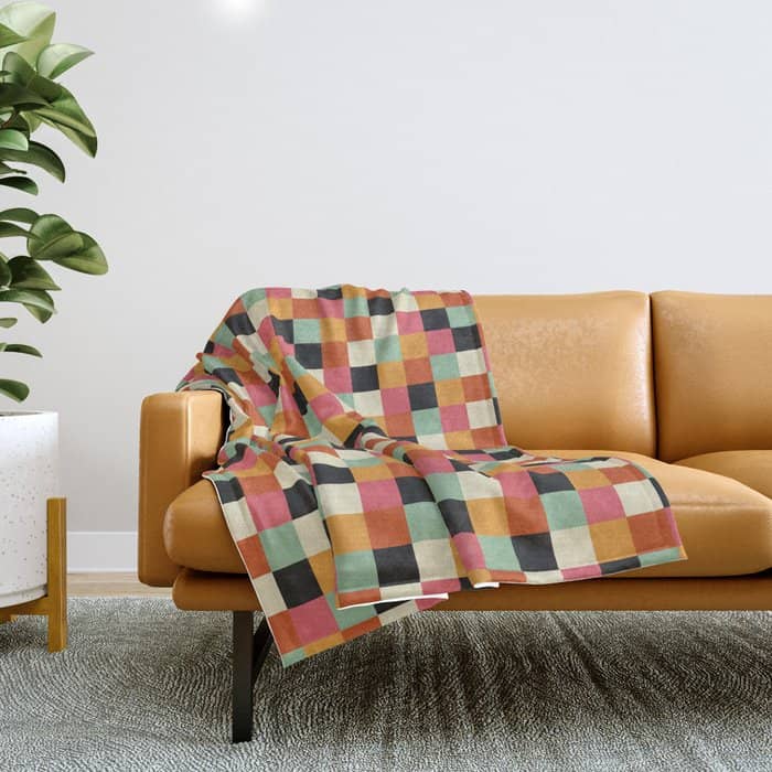 Bold Colorful Checks Pattern - Small Xviii Throw Blanket