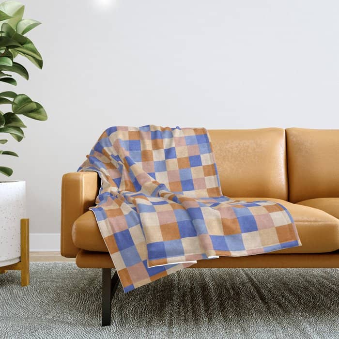 Bold Retro Checks Pattern - Small Xxix Throw Blanket
