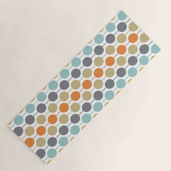Retro Circles Mid Century Modern Background Yoga Mat