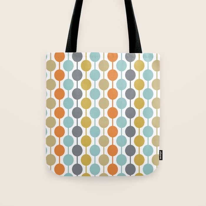 Retro Circles Mid Century Modern Background Tote Bag