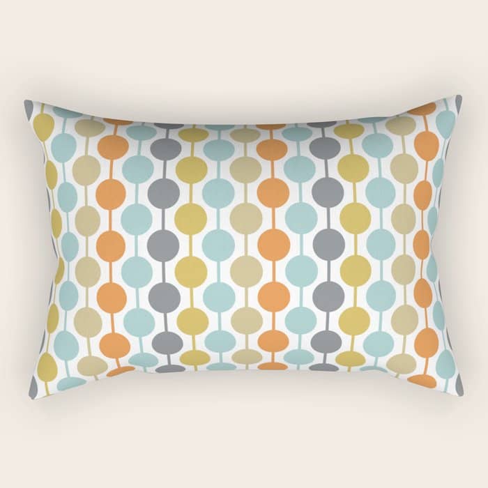 Retro Circles Mid Century Modern Background Rectangular Pillow