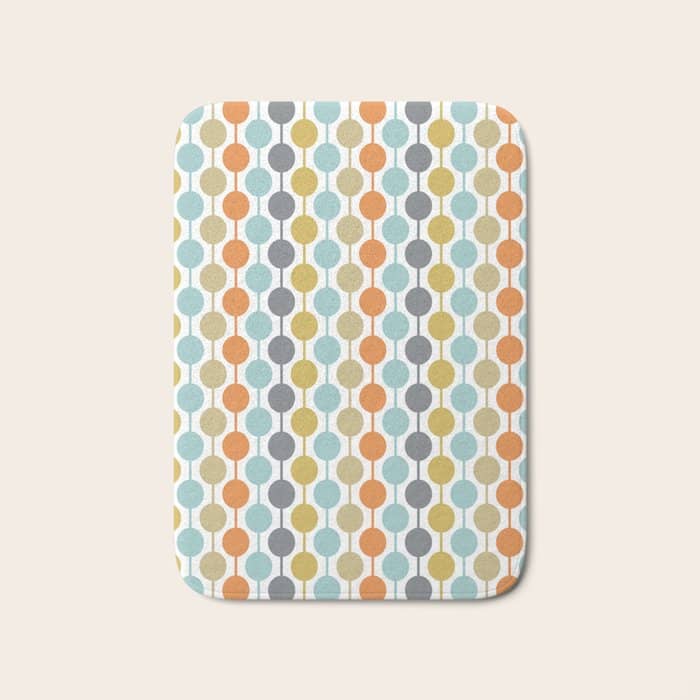 Retro Circles Mid Century Modern Background Bath Mat