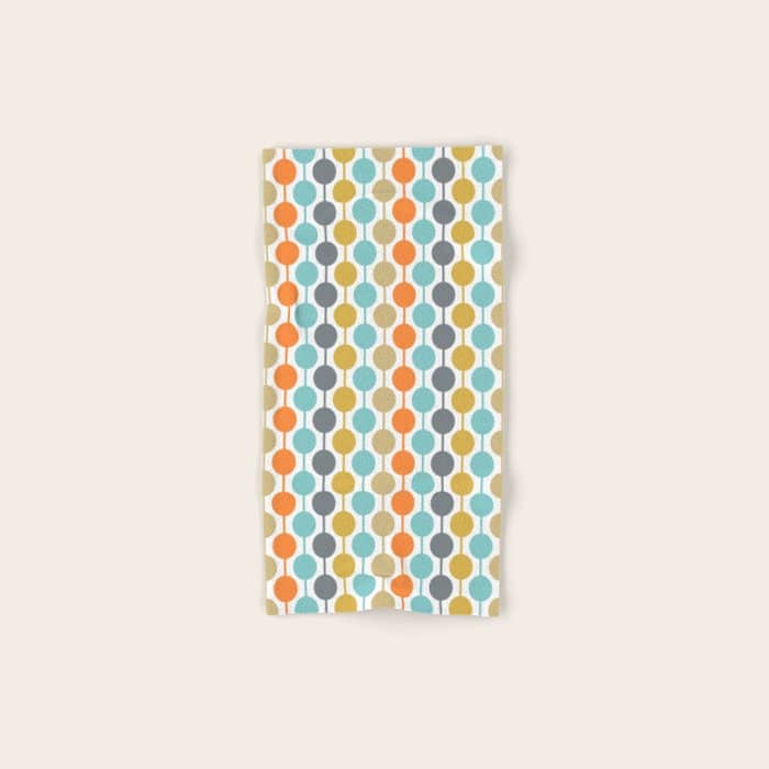 Retro Circles Mid Century Modern Background Bath Towel