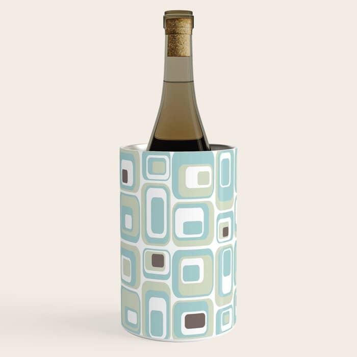 Retro Rectangles Mid Century Modern Geometric Vintage Style Wine Chiller