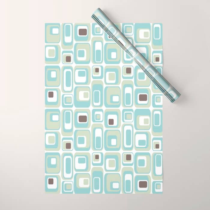 Retro Rectangles Mid Century Modern Geometric Vintage Style Wrapping Paper