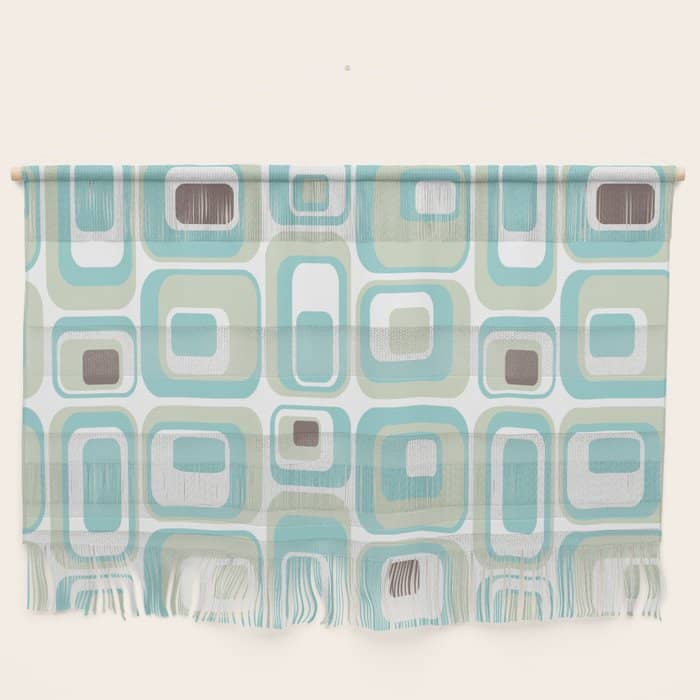 Retro Rectangles Mid Century Modern Geometric Vintage Style Wall Hanging