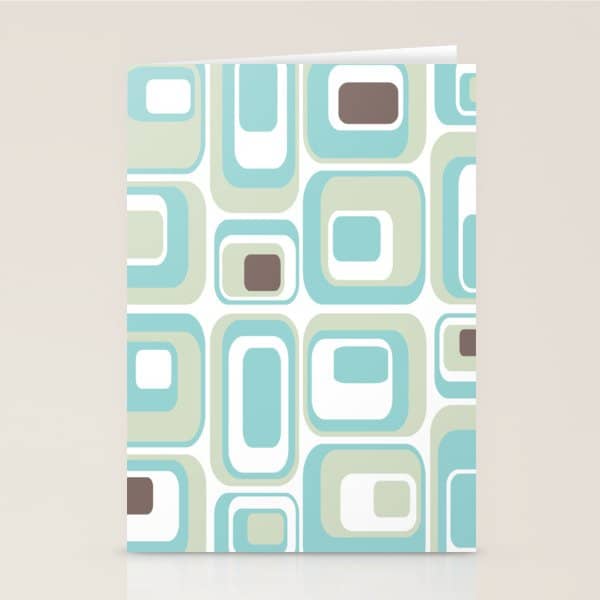 Retro Rectangles Mid Century Modern Geometric Vintage Style Stationery Card