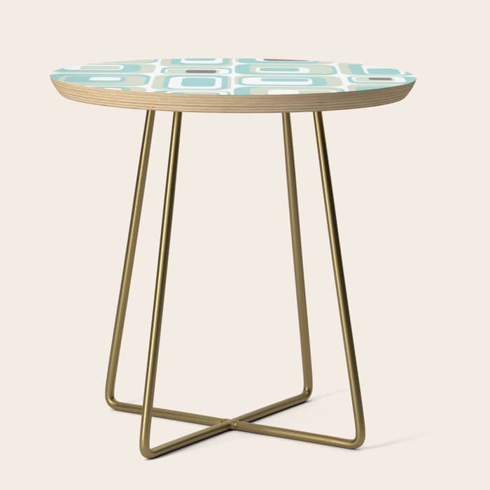 Retro Rectangles Mid Century Modern Geometric Vintage Style Side Table
