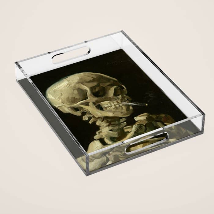 Vincent Van Gogh - Skull Of A Skeleton With Burning Cigarette Acrylic Tray