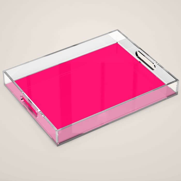 Bright Fluorescent Pink Neon Acrylic Tray