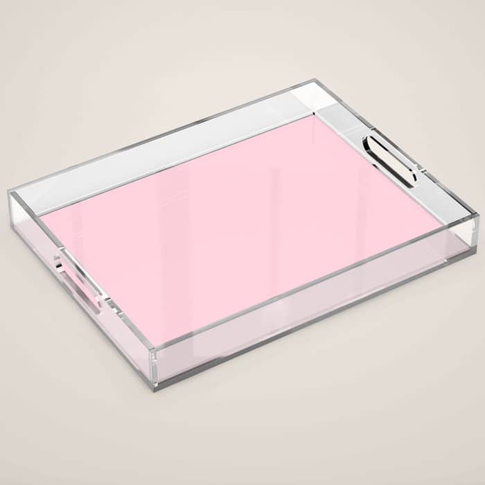 Light Soft Pastel Pink Solid Color Acrylic Tray