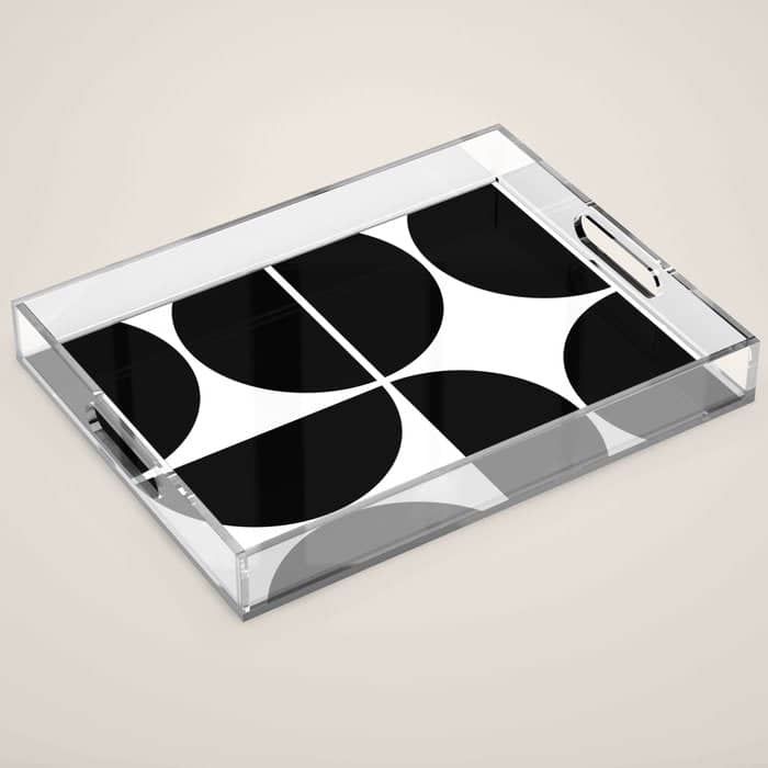 Mid Century Modern Black Square Acrylic Tray