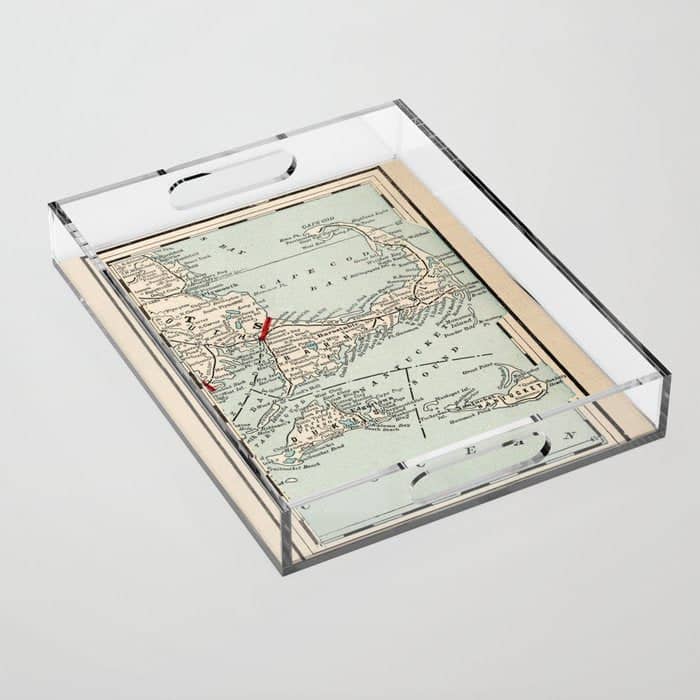 Vintage Cape Cod Map (1893) Acrylic Tray
