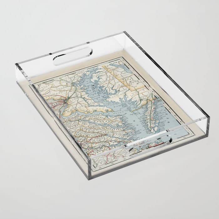 Vintage Map Of The Chesapeake Bay (1901) Acrylic Tray