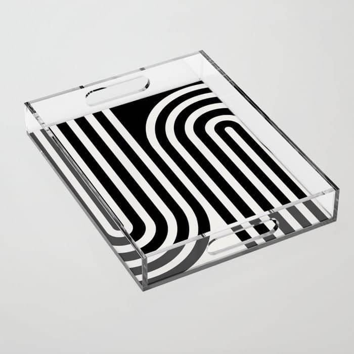 Bold Curvature Stripes Xxxvi Acrylic Tray