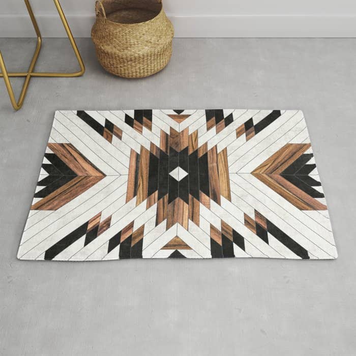 Urban Tribal Pattern No.5 - Aztec - Concrete And Wood Rug