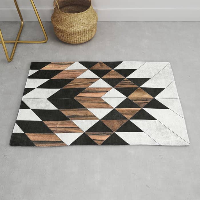 Urban Tribal Pattern No.9 - Aztec - Concrete And Wood Rug