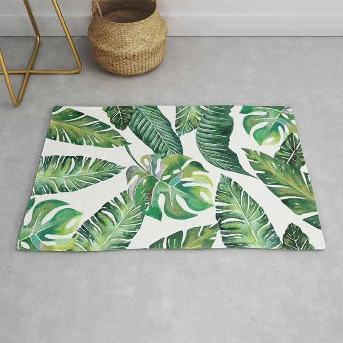 Jungle Leaves, Banana, Monstera #Homestorie Rug