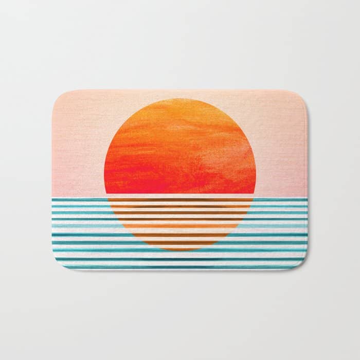 Minimalist Sunset Iii / Abstract Landscape Bath Mat