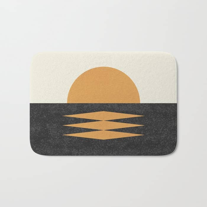 Sunset Geometric Midcentury Style Bath Mat