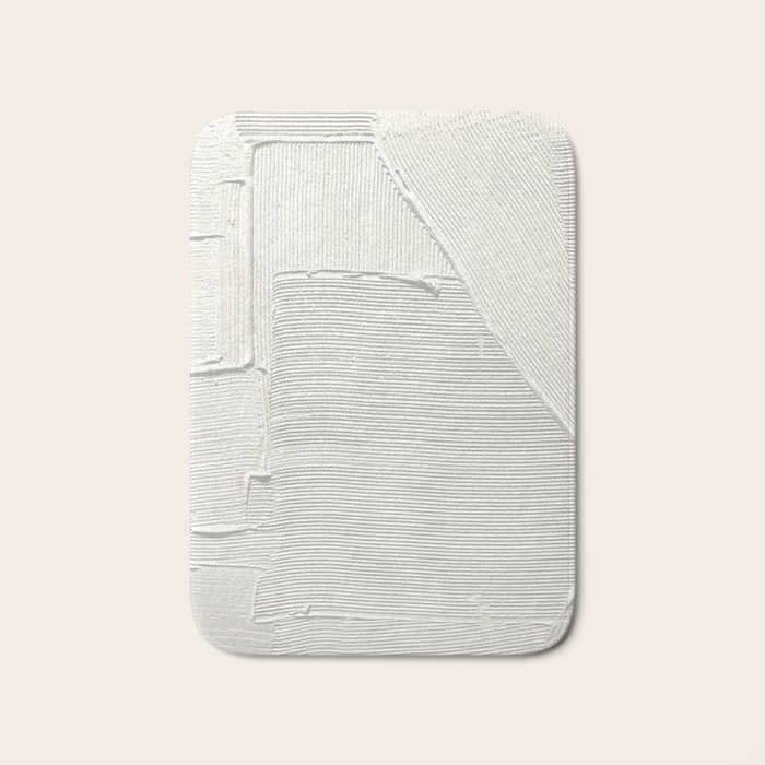 Relief [2]: An Abstract, Textured Piece In White By Alyssa Hamilton Art Bath Mat
